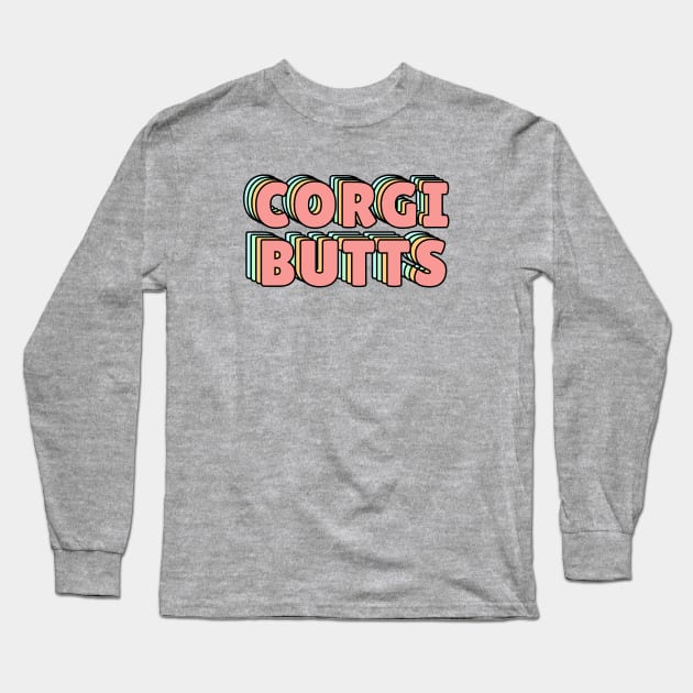 CORGI BUTTS PASTEL Long Sleeve T-Shirt by lukassfr